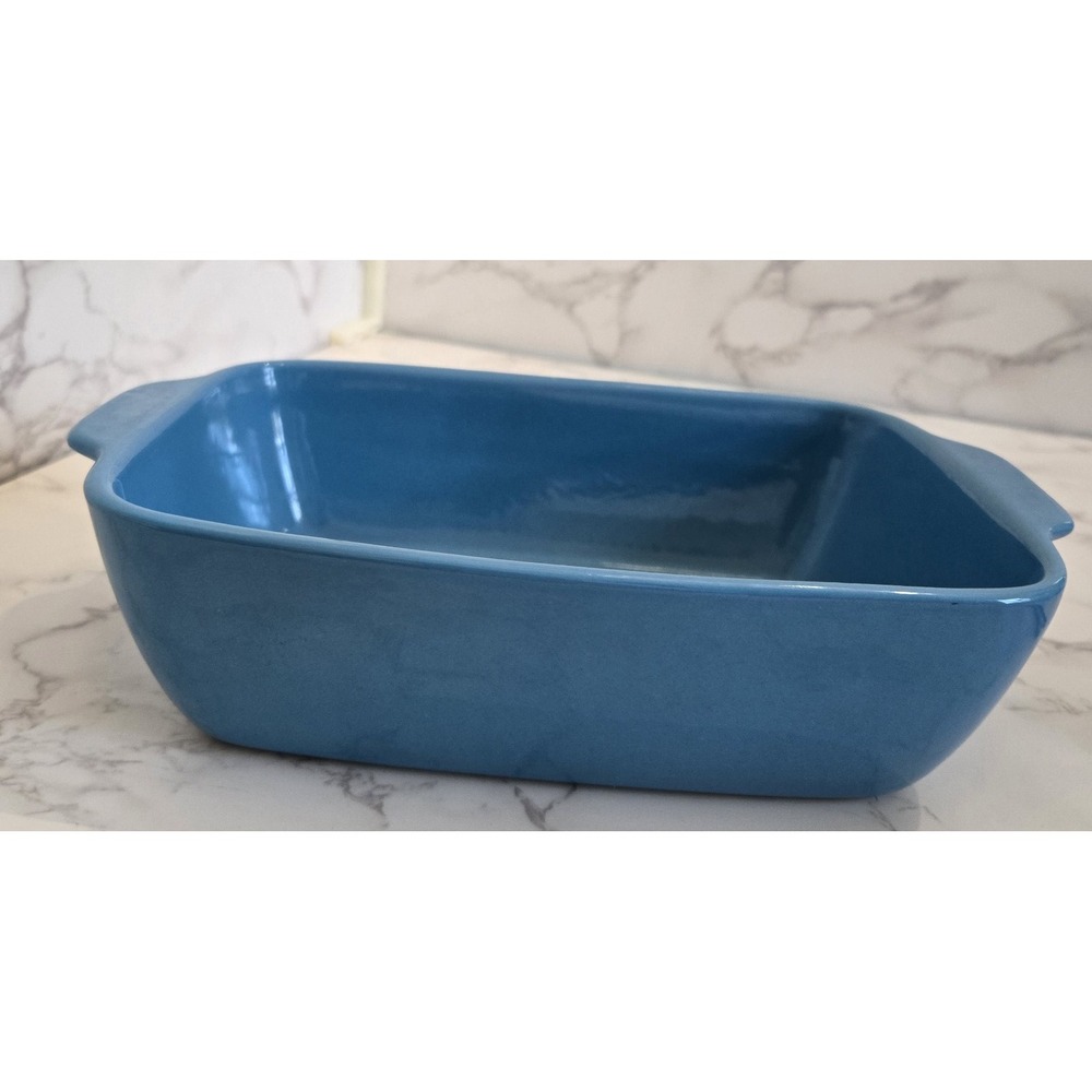 Blue Stoneware Baking Dish Made‎ In Portugal